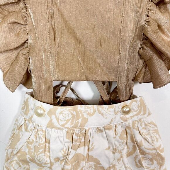 NWT Stella Phoenix The Ivy Playsuit Golden Roses Romper Sz 3 - Picture 3 of 9